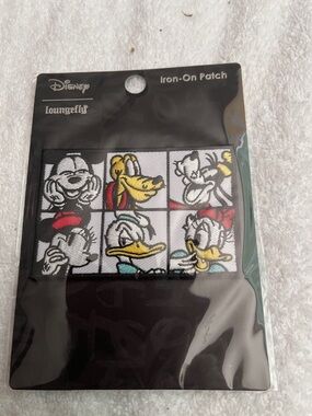 Loungefly Disney Multi-Character Iron-On Patch – Black, White, Yellow, Red, Blue